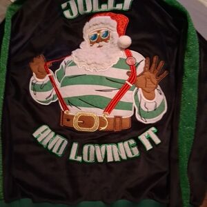 Jolly Santa Christmas Jacket and Pants Track Suit. Size Small